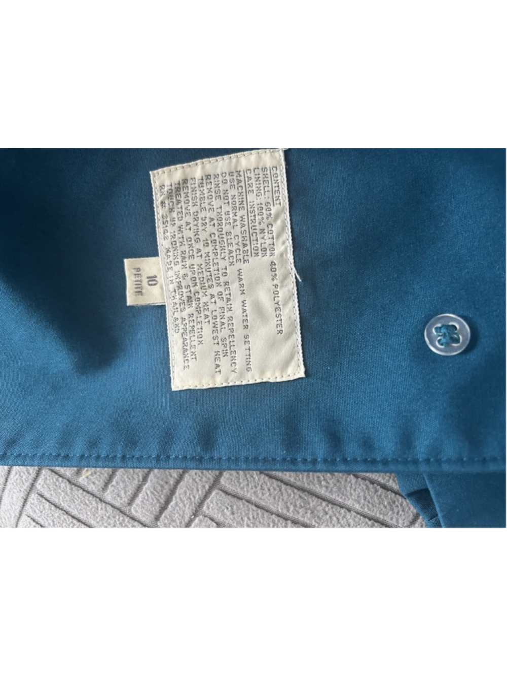 Vintage Misty Harbor Teal Blue Women’s Hooded Trench Coat 10p Petite Raincoat - Picture 4 of 5